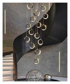 Multi Ring Spiral Suspended Fixture Round Canopy Hanging Decor ,Classic