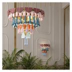 Oval Ceramic Chandelier, Vintage Art(Changeable D70cm Chandelier)