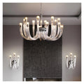 Post-Modern Simple Living Room U Shaped Glass Ceiling Chandelier Italian Designer Lustre Light Art Pendant Lamps,Practical