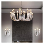 Post-Modern Simple Living Room U Shaped Glass Ceiling Chandelier Italian Designer Lustre Light Art Pendant Lamps,Practical