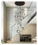 Multi Ring Spiral Suspended Fixture Round Canopy Hanging Decor ,Classic