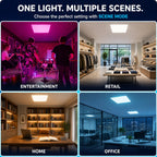 24 Pack 2x2 FT LED RGBW 5000K Multicolor Flat Panel, Light Remote & App Controlled 40W 4400lm Color Changing LED Panel Light Smart Wi-Fi Drop Ceiling Light