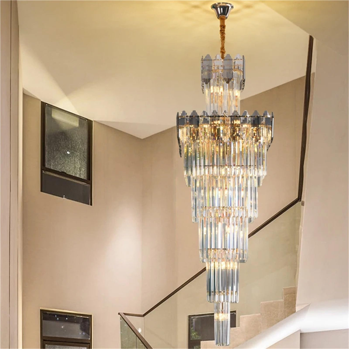 Penthouse Chandelier Exhibition Hall Lamps Villa Light Luxury Crystal Simple Pick Empty Living Room Lighting,Decor