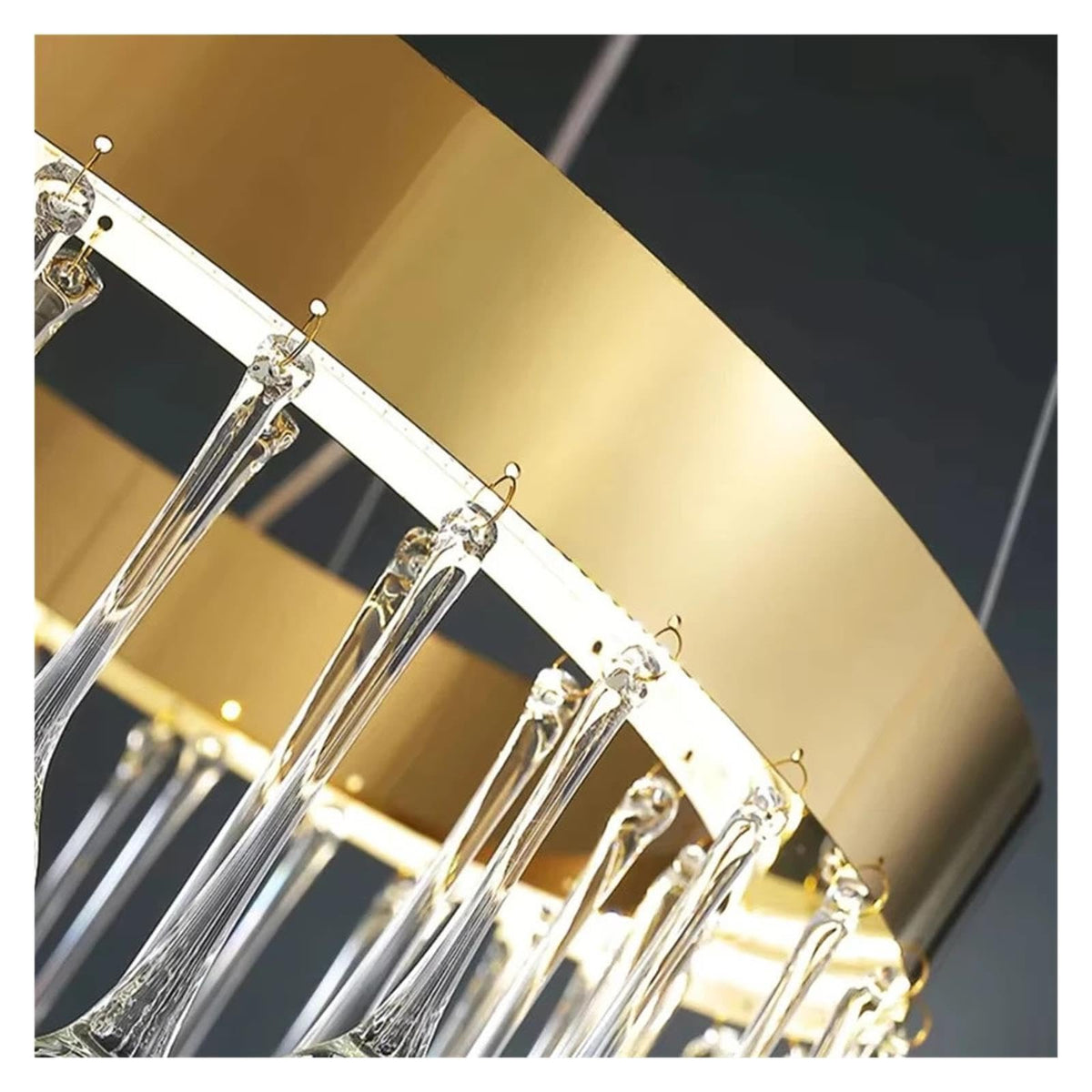 Modern Gold Led Crystal Chandelier Round Ceiling Hanging Light ,modern