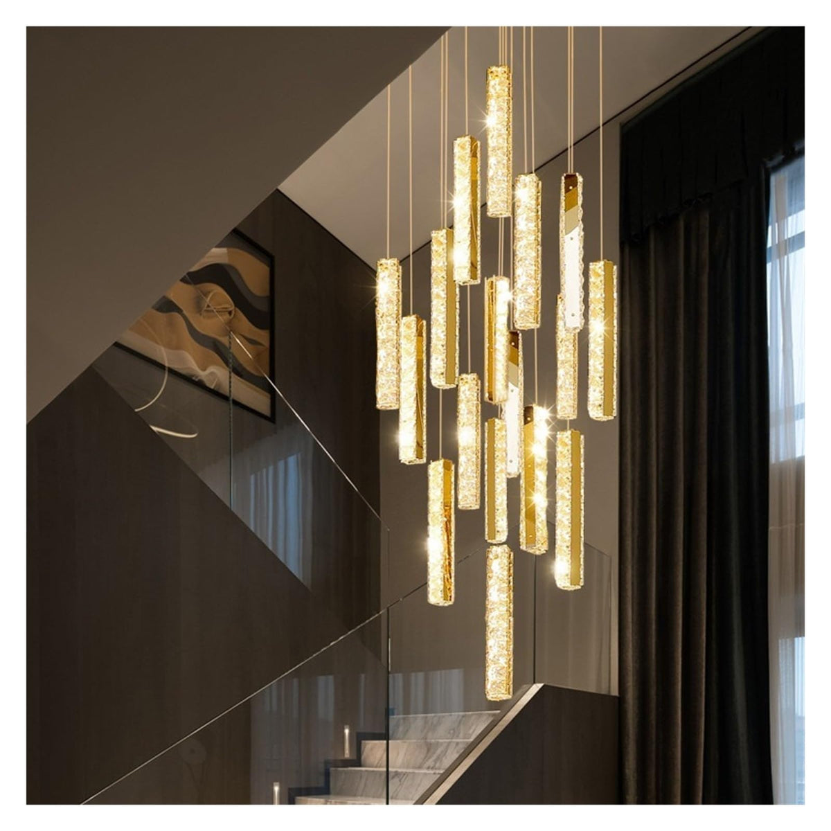 Modern Style Crystal Chandelier Living Room Light Chandelier Light Gold
