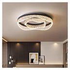 Wavy Square Round Crystal Flush Mount Ceiling Light Glass LED