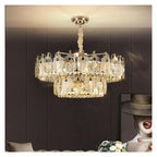 Modern Oval Crystal Chandelier Pendant Light Hanging Ceiling,Sleek