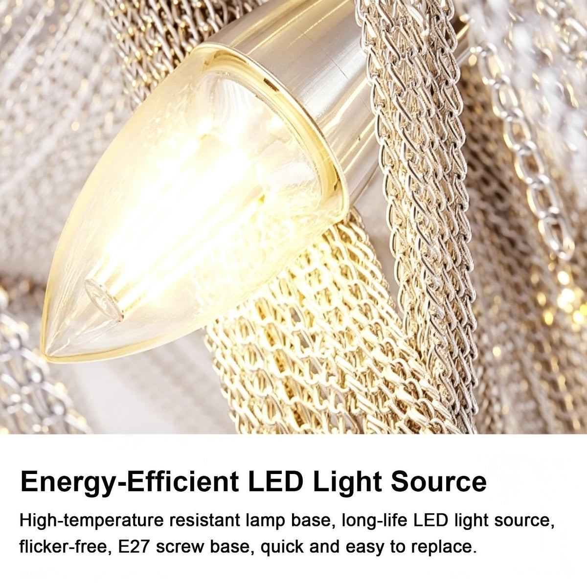 Aluminum Chain Tassel Chandelier, Hotel Stair Long Pendant