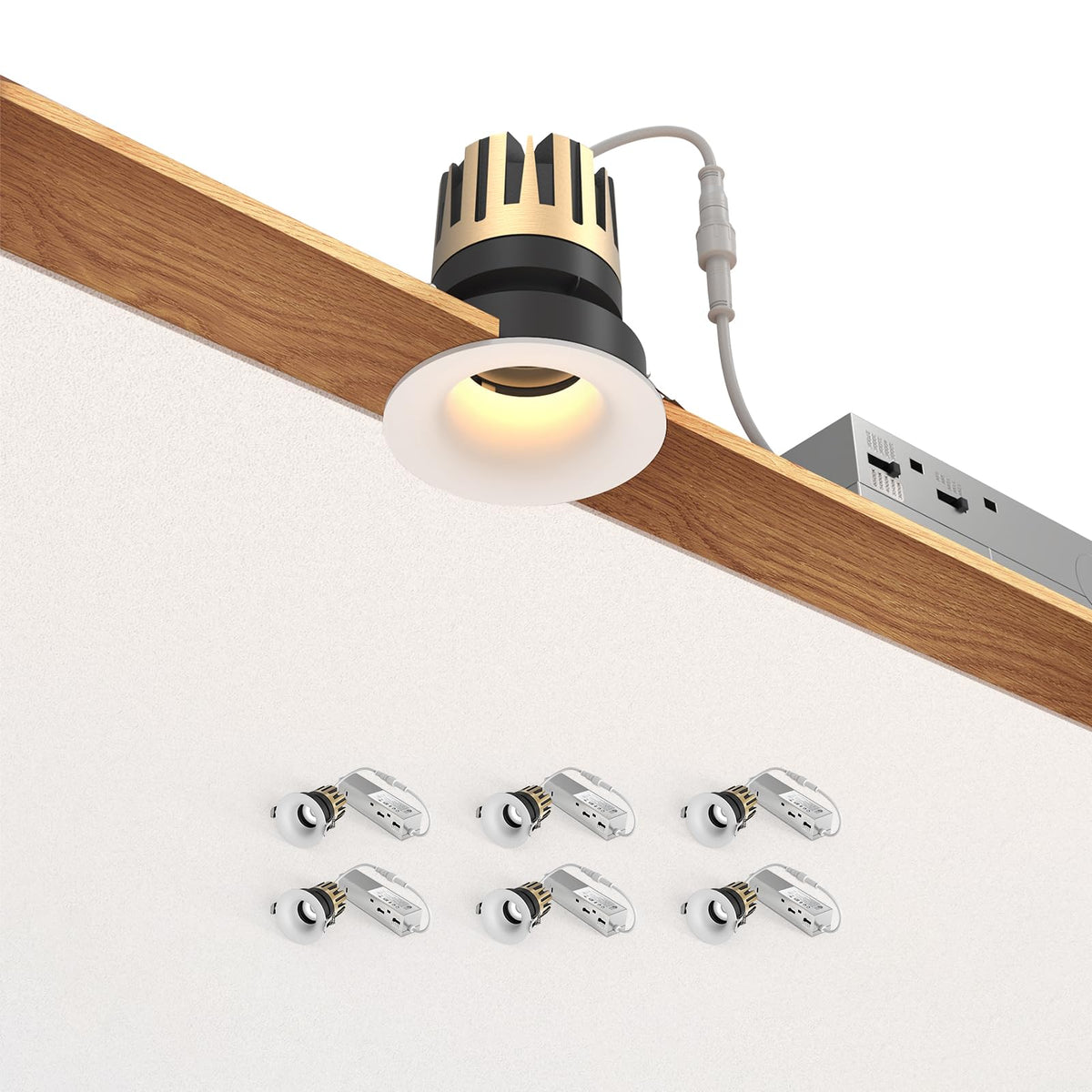 4-Pack Square Rimless LED Downlight Anti-glare Embedded Ceiling Lamps