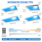 Artificial LED Clear Sky Light, Smart Blue Ceiling Lamp for Indoor EMBEDDED-32cm*62cm
