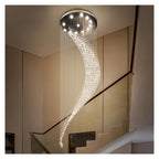 Spiral Waterfall Crystal Chandelier Vertical Hanging Light ,Ambient