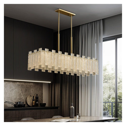 Chandelier, All Copper Dining Room Pendant Light, Designer Crystal Chandelier,Luxury Gold Ceiling Lamp for Living Room Dining Hotel bar(1000xH730mm,Cold)