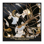 Round Ginkgo Leaf Chandelier Ring Long Gold Hanging For Hotel