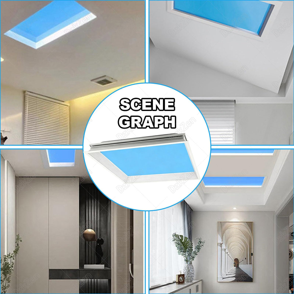 Artificial Skylight Ceiling Light with Remote Control for Home Decor