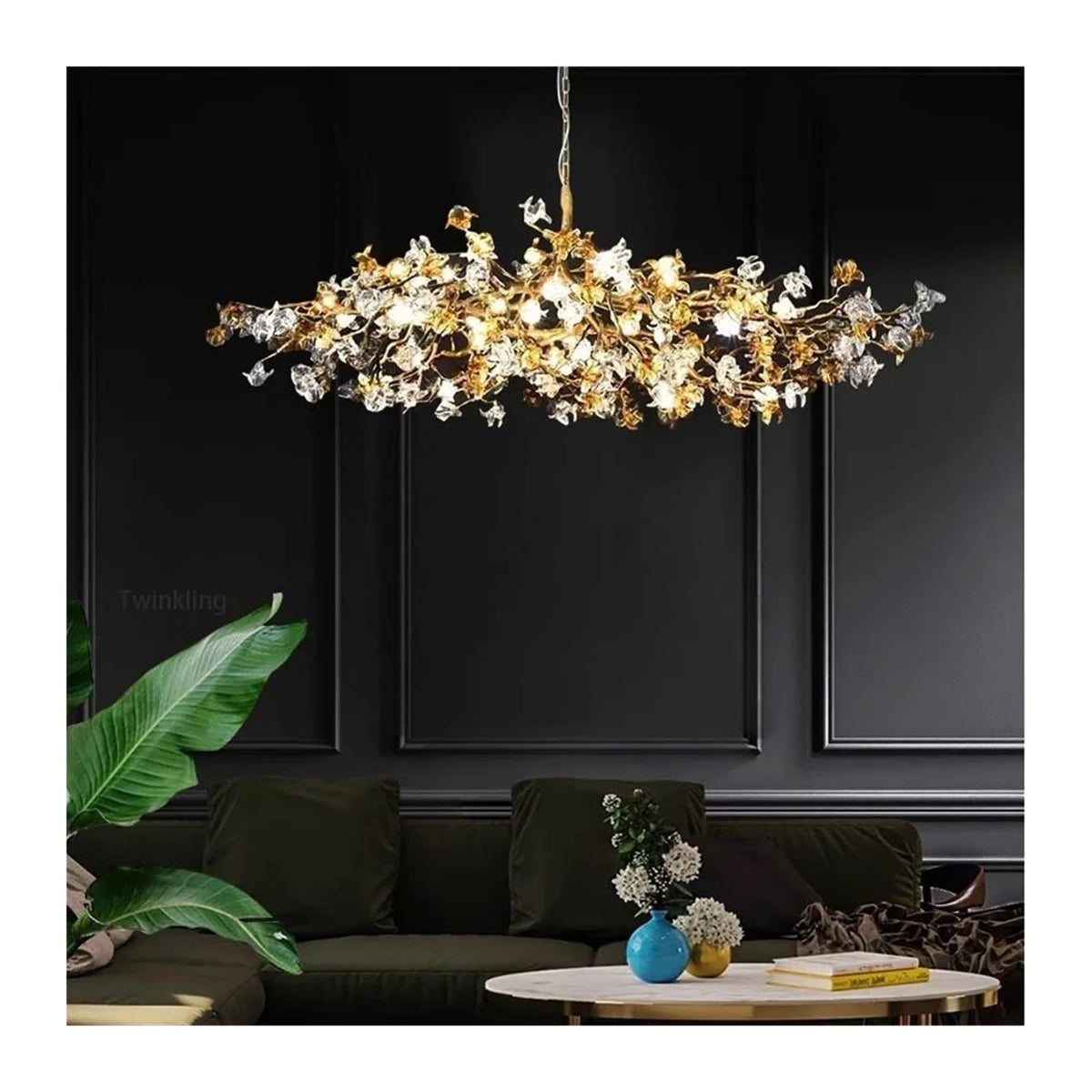 Ceiling Crystal Branch Chandeliers Villa Designer Crystal Chandelier for Living Room Bar Lamp Brass Art Tea Room, Modern