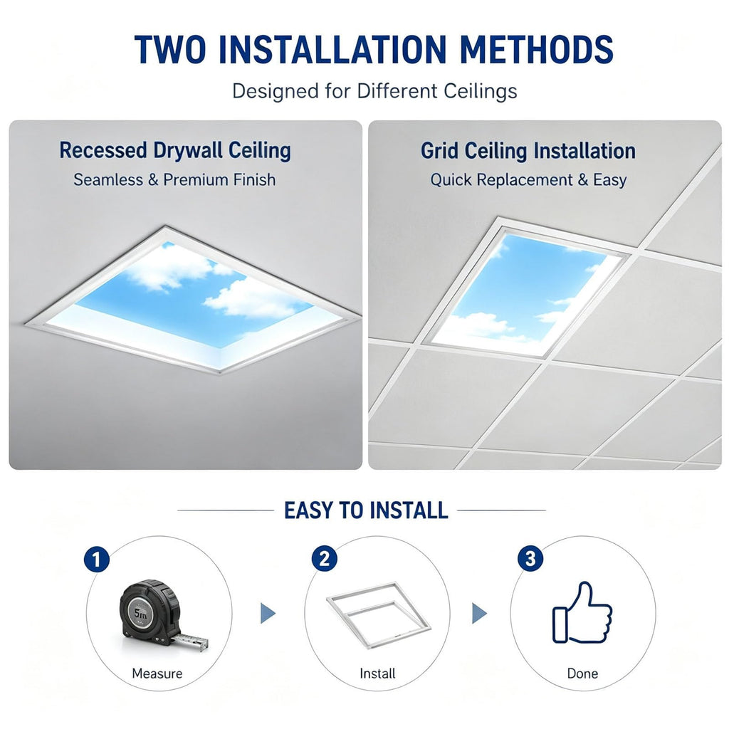 Artificial Skylight Ceiling Lamp with Remote PlasterboardCeiling-30x120
