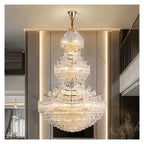 Pagoda Design Crystal Chandelier Large Gold Pendant Light