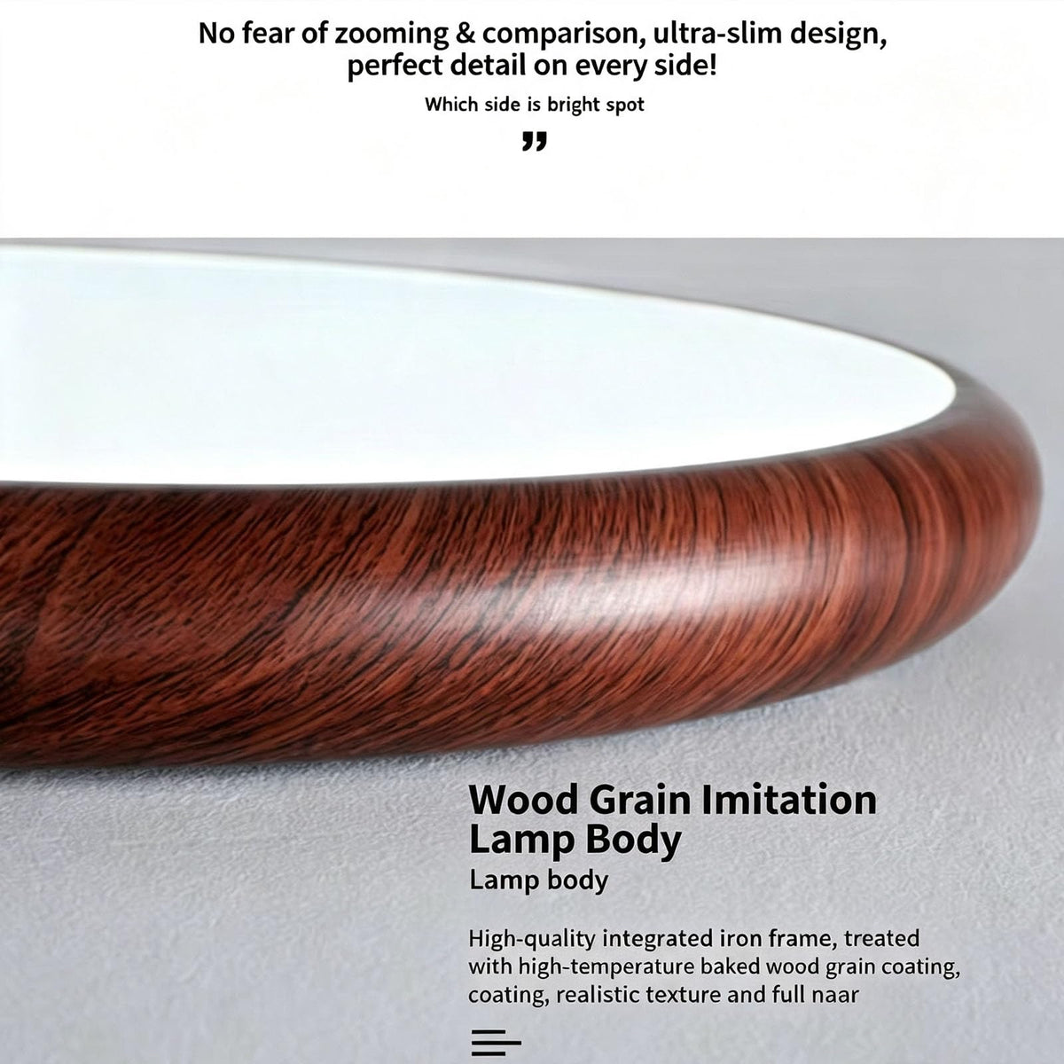 Walnut Ceiling Light, 3 Color Temp, Wall Switch, 1 Pack