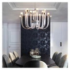 Post-Modern Simple Living Room U Shaped Glass Ceiling Chandelier Italian Designer Lustre Light Art Pendant Lamps,Practical