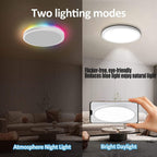 11.4in Backlit RGB Ceiling Light, 32W Ultra-Thin 1.4in,Dimmable