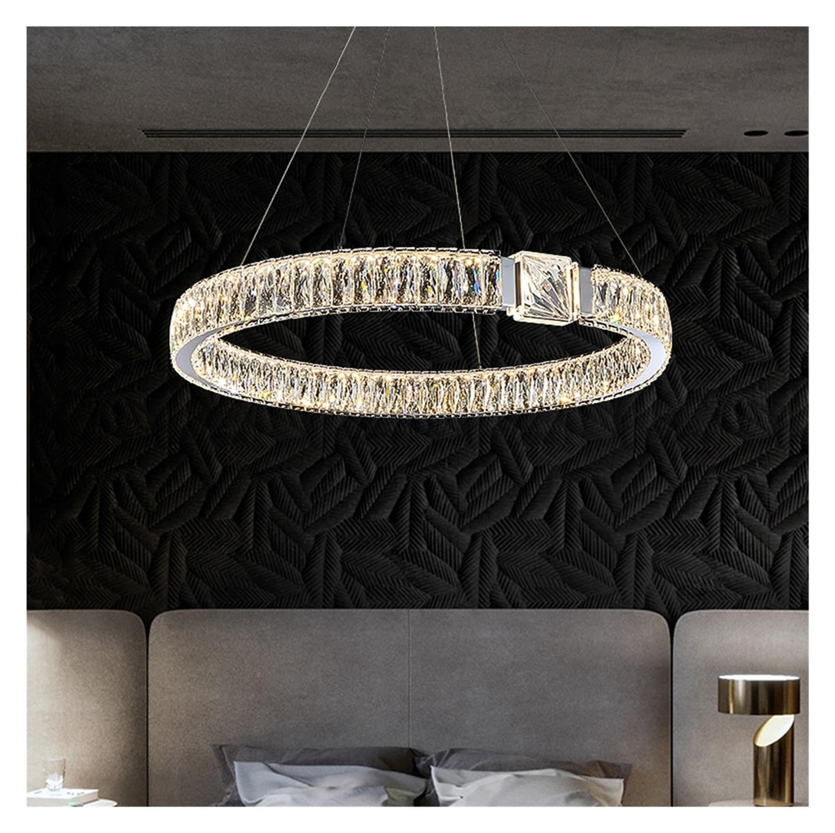 Oval Magic Ring Dimmable LED Chandelier Lighting Hanging Lamps Suspension Luminaire Lampen for Dinning Table Versatile Use