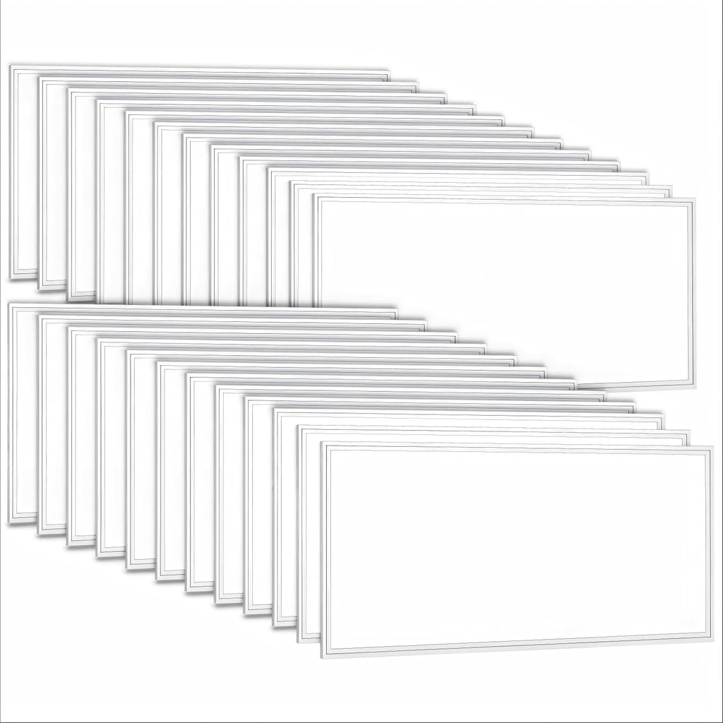 12 Pack 2x4 LED Flat Panel Light,7800LM Fixed 5000K Daylight White Recessed Troffer,0-10V Dimmable 2x4FT Drop Ceiling Light,ETL Listed Commercial Fixture for Office,Shop,Supermarket,School 110-277V AC