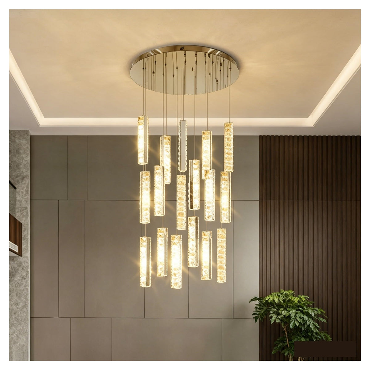 Modern Style Crystal Chandelier Living Room Light Chandelier Light Gold
