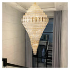 Villa Duplex Building, Living Room, Large Chandelier, Light Luxury Hotel Lobby Chandelier, Sales Department, Club Crystal Lamp