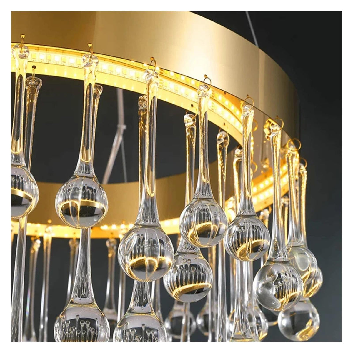 Modern Gold Led Crystal Chandelier Round Ceiling Hanging Light ,modern