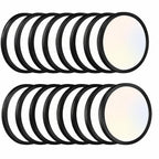 8PACK LED Flush Mount Ceiling Light Fixture, 3000K-4000K-6500K & 150W Equivalent Modern Kitchen Recessed Ceiling Lamp 24W 3200Lm 12Inch Closet Round Surface for Bathroom Laundry Bedroom Hallway