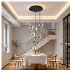 Multi Ring Spiral Suspended Fixture Round Canopy Hanging Decor ,Classic