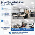 2x4 LED Troffer Light, LED Drop in Ceiling Light for Dropped Ceiling, 4000/5000/6000 Adjustable Lumens, 3500K/4000K/5000K Switchable Color Temperature, White (4 Pack)
