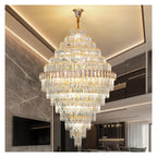 Villa Living Room Light Staircase Light Minimalist Duplex Building Mezzanine Mid Rise Light Luxury Crystal Pendant Light,Exquisite