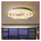 Wavy Square Round Crystal Flush Mount Ceiling Light Glass LED