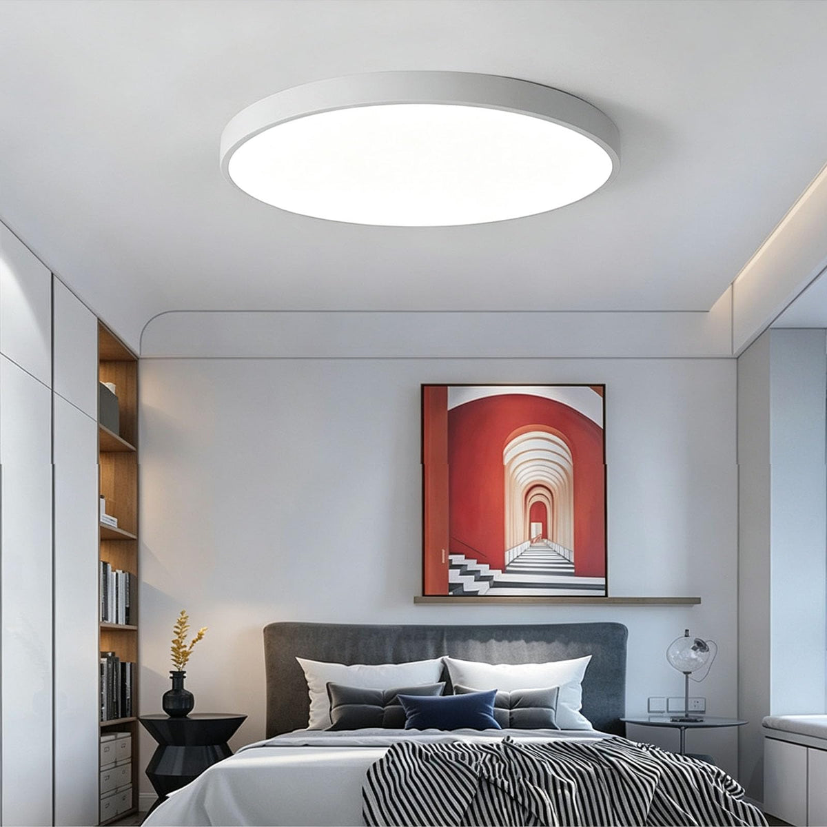 39W Smart LED Flush Mount Round Ceiling Light White