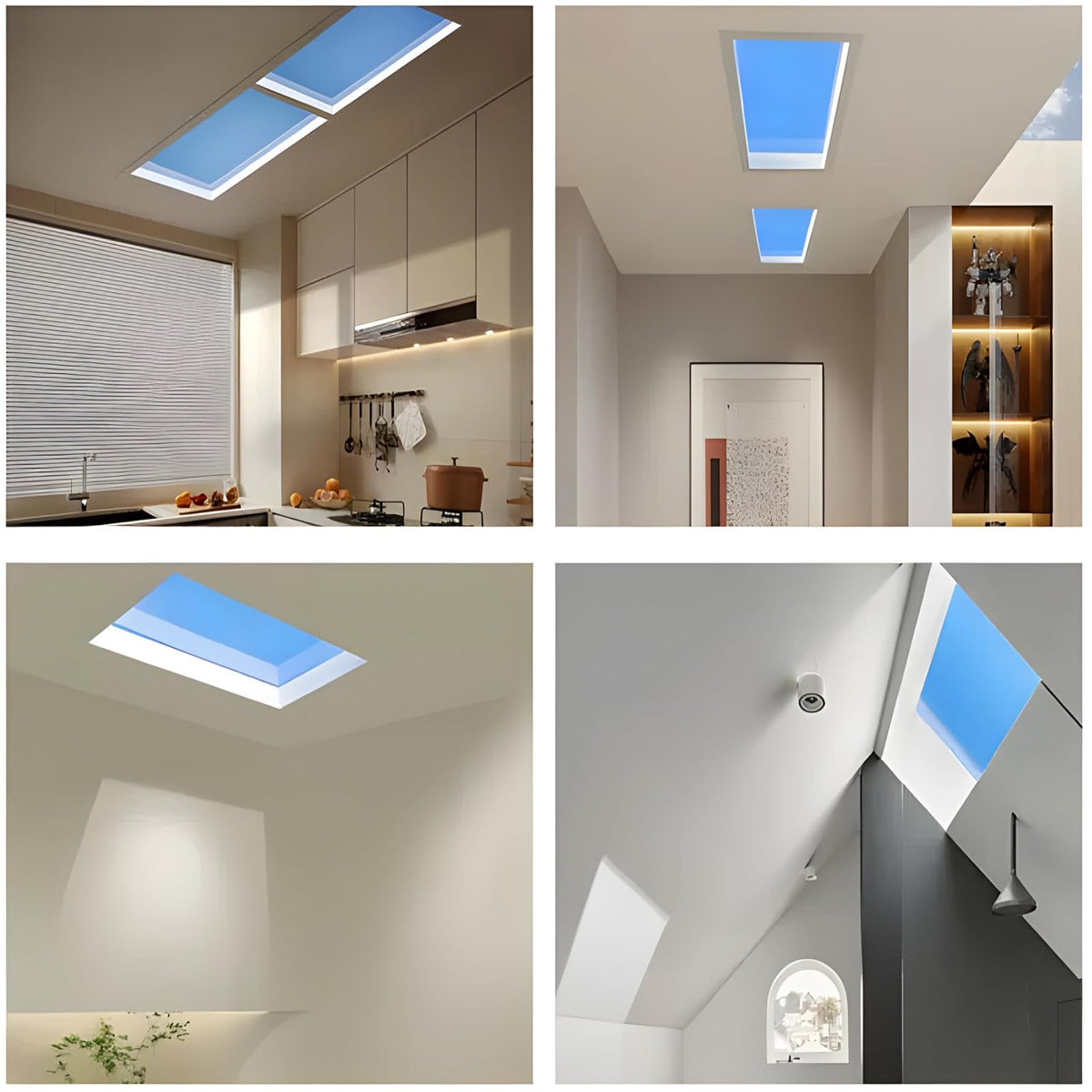 60x120cm Recessed Blue Sky Ceiling Lamp, Smart Adjustable Daylight Simulation Light, Natural Sky Effect Fixture for Home Commercial Use Embedded