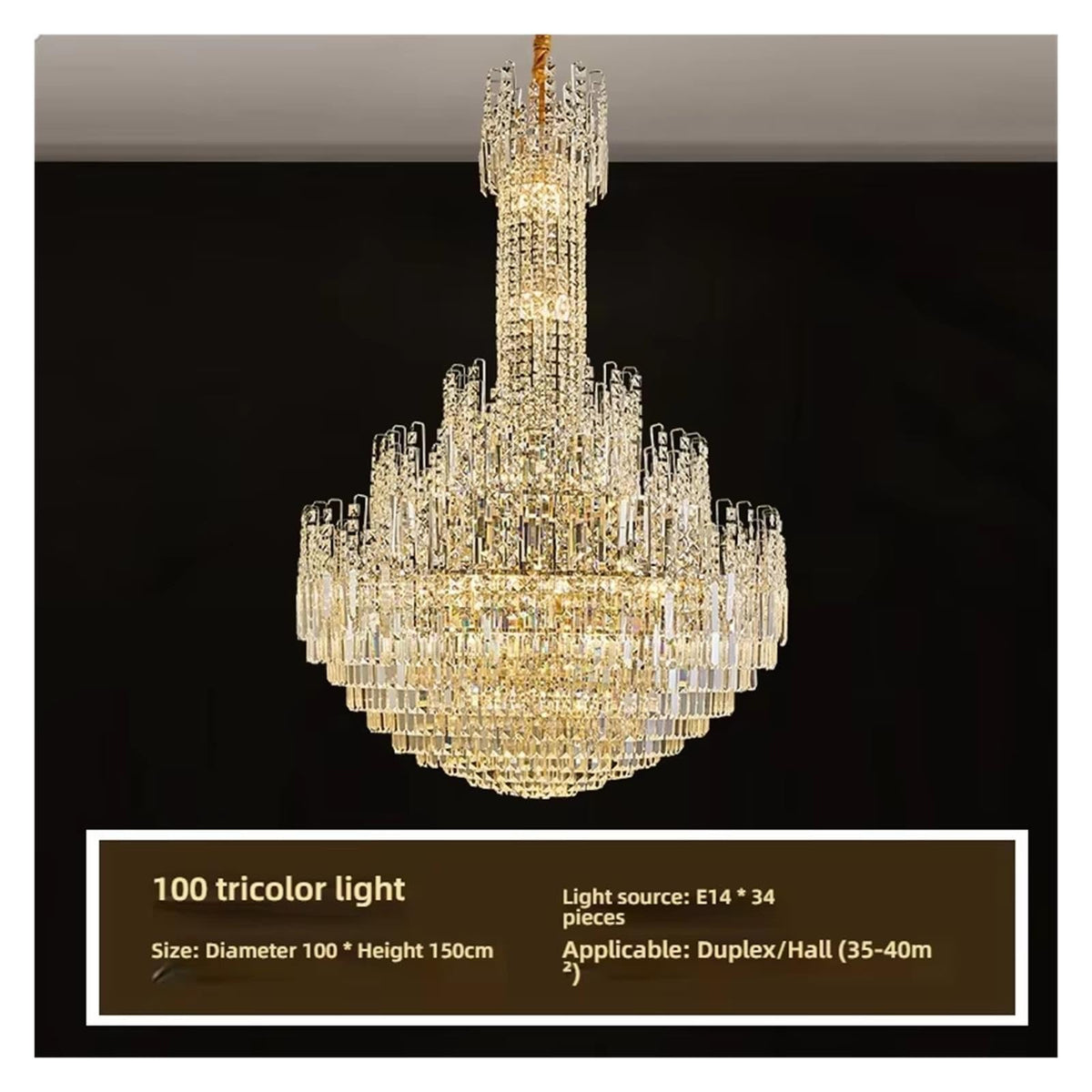 Modern Crystal Chandelier,Luxury Villa Staircase Living Room Hanging Lamp,the Perfect Match