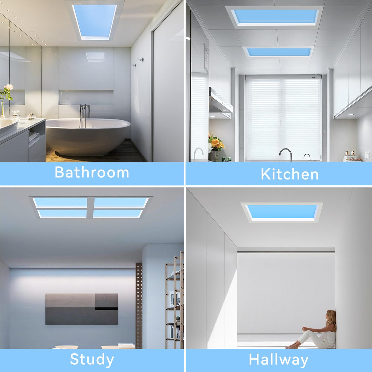 2x2 Ft Artificial Blue Skylight, APP Control Smart Ceiling Light