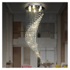 Spiral Waterfall Crystal Chandelier Vertical Hanging Light,Classic