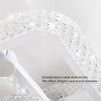 41.3in Modern LED Ceiling Light Fixture Dimmable Crystal Flush Mount Led Ceiling Lights 8 Square Frame with Remote Ceiling Lamps for Living Room Kitchen Bedroom