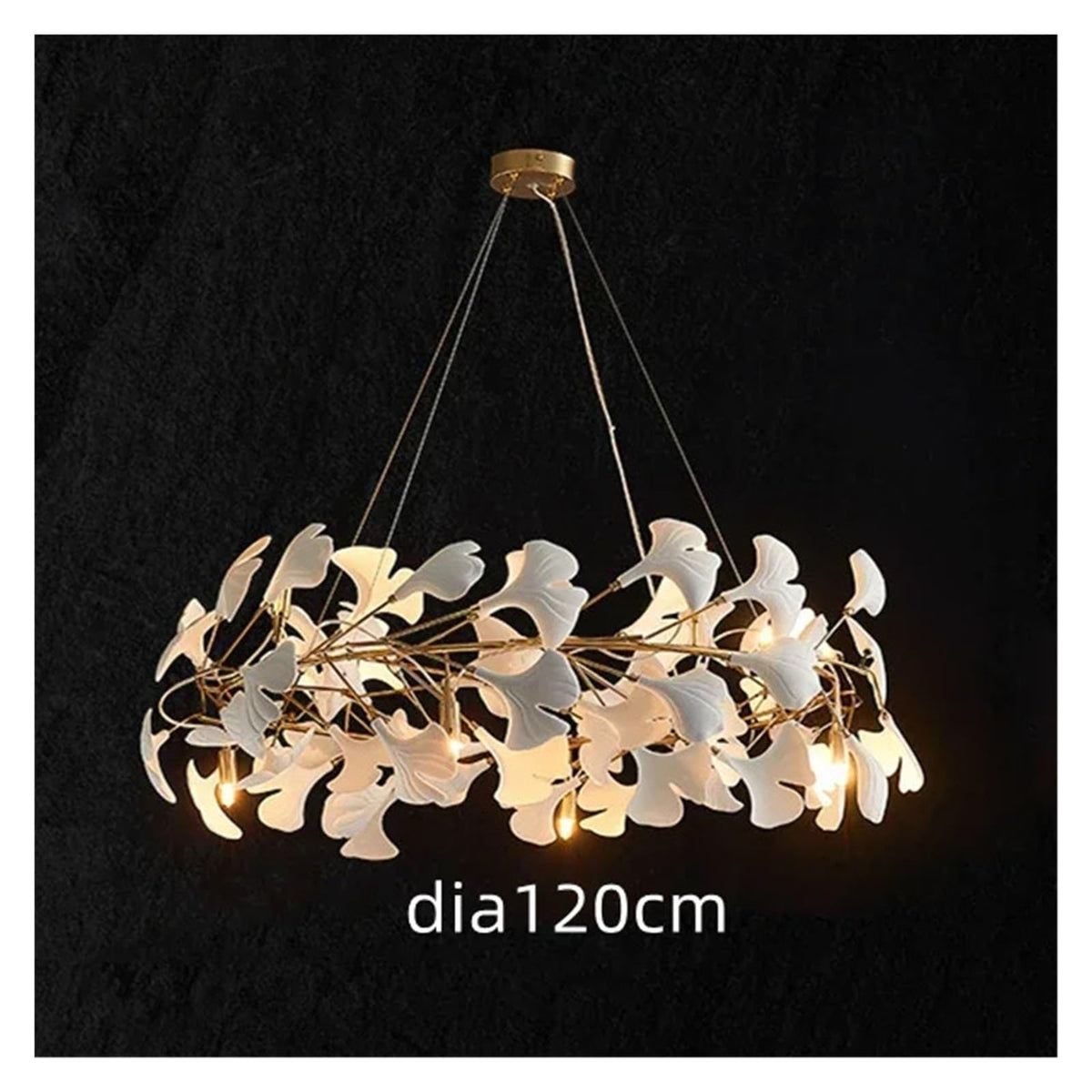 Modern Ceramic Petal Chandelier Nordic Design Ginkgo Branch Leaves Copper Led Lighting Living Room Decoration,Room Light