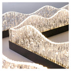 Wavy Square Round Crystal Flush Mount Ceiling Light Glass LED
