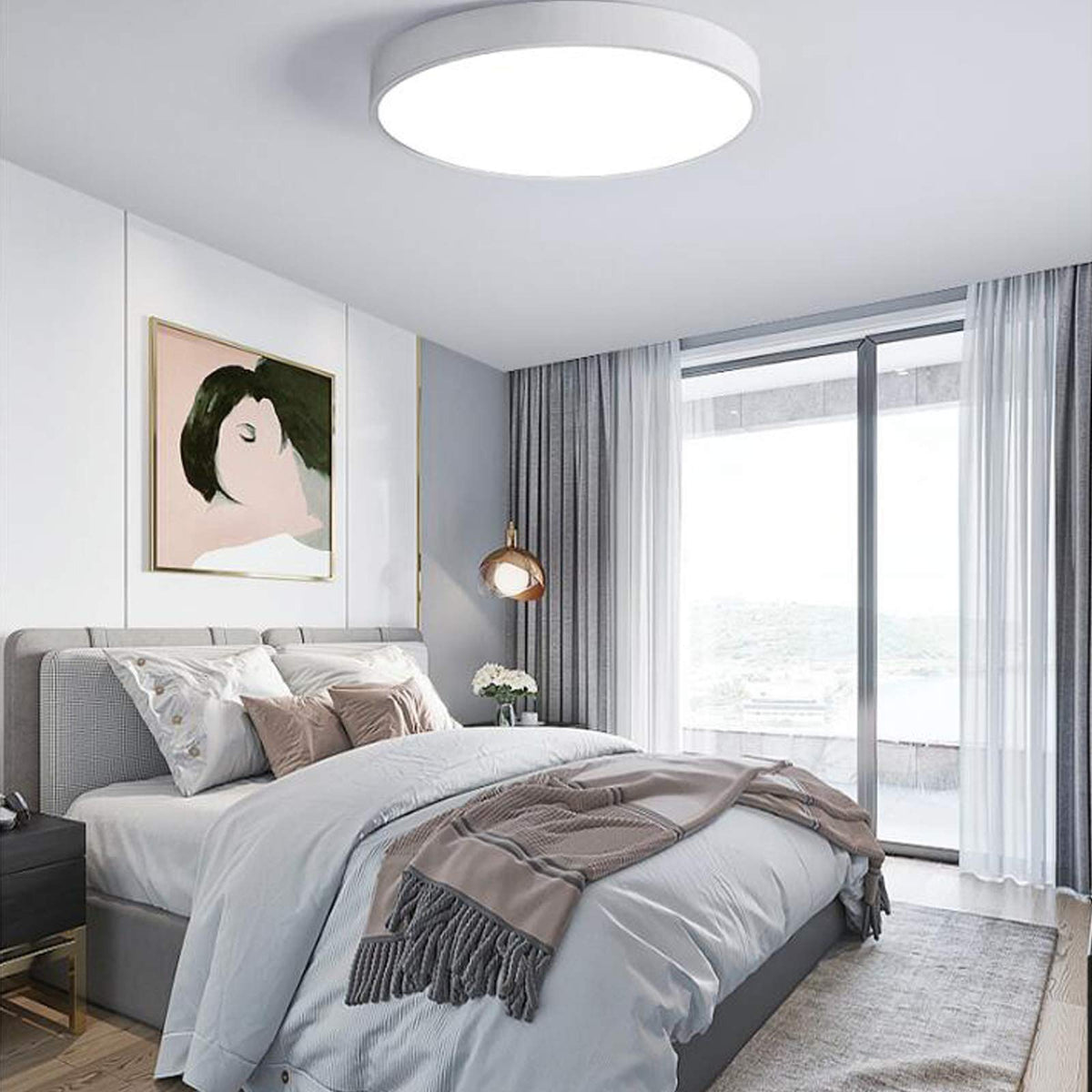 Ultra-Thin Acrylic Led Ceiling Lights Living Room Lamp Atmospheric Modern Simple Bedroom Lamp Ceiling Lighting Room Smart Ceiling Lamp,D,78cm