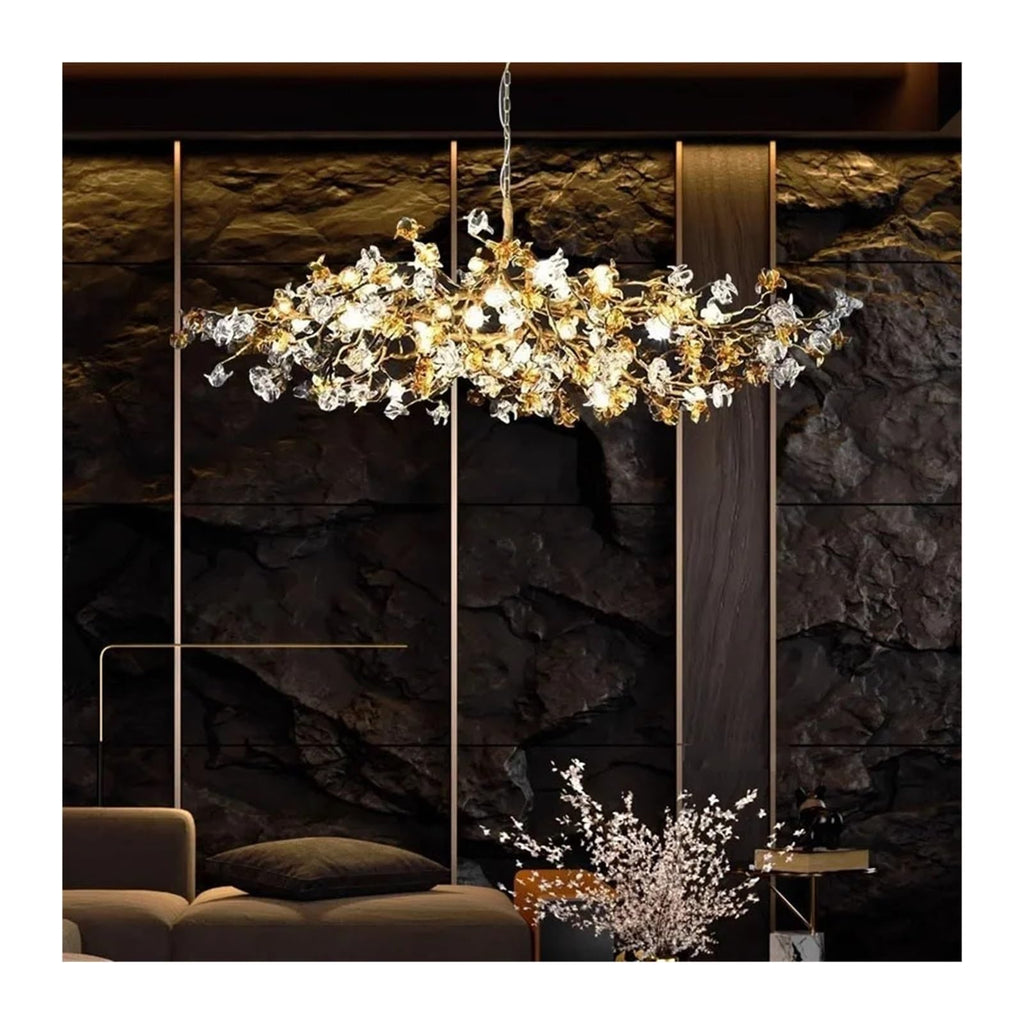 Ceiling Crystal Branch Chandeliers Villa Designer Crystal Chandelier for Living Room Bar Lamp Brass Art Tea Room,Art