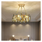 Postmodern Fashion Chandelier Light LED Crystal Lustre Vintage Dimmable Pendant Lamp for Bedroom Living Room,Eye-catching
