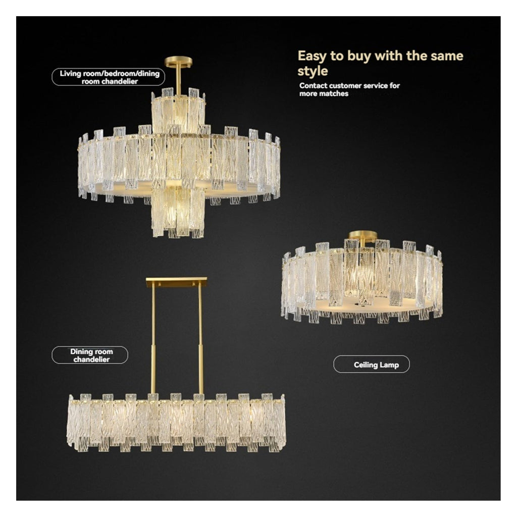 Chandelier, All Copper Dining Room Pendant Light, Designer Crystal Chandelier,Luxury Gold Ceiling Lamp for Living Room Dining Hotel bar(1000xH730mm,WarmWhite)