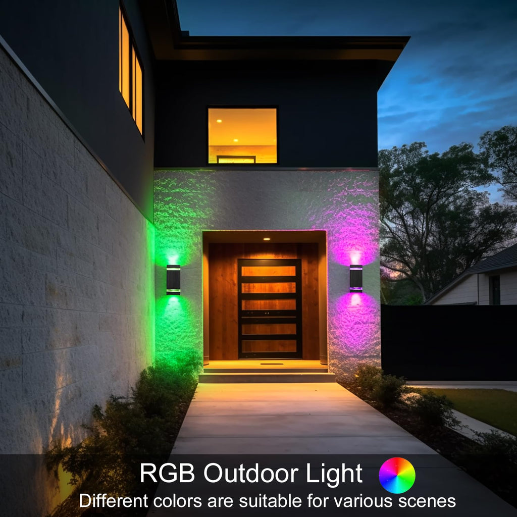 Up and Down Outdoor Wall Light, RGB Color Changing Wall Lights
