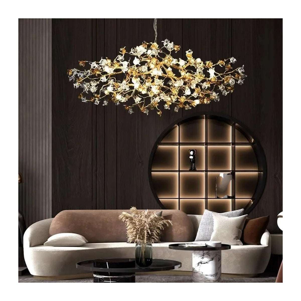 Ceiling Crystal Branch Chandeliers Villa Designer Crystal Chandelier for Living Room Bar Lamp Brass Art Tea Room,Art