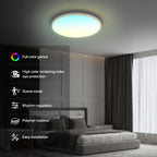 25" Smart LED Ceiling Lights, 1-100% Brightness Dimmable, White