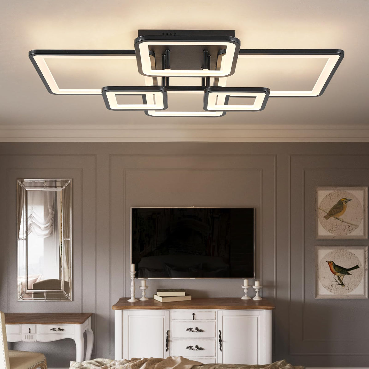 6 Square Black Ceiling Lights + 8 Square White Ceiling Lights